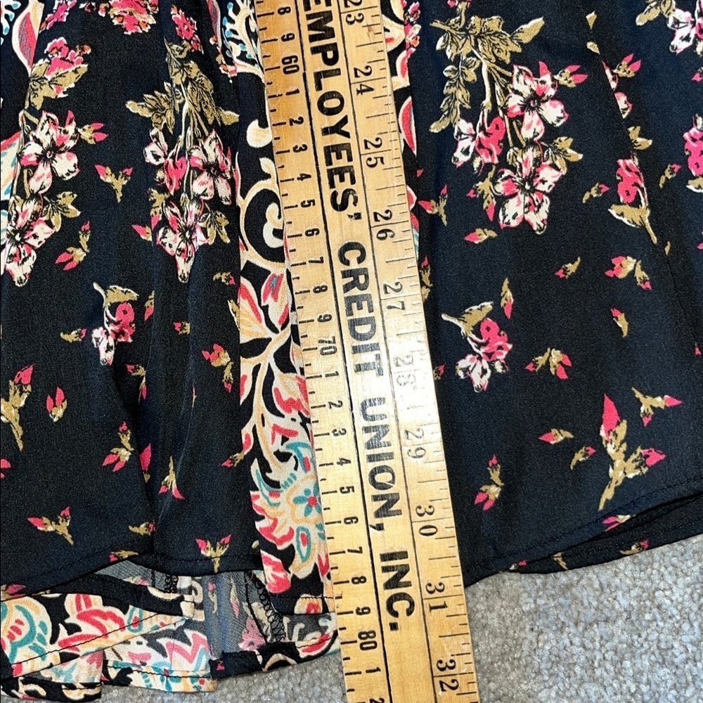 Free People Stevie Black Combo Printed Tunic Dress w/ Flowy Bell Sleeves Size S - Picture 11 of 12